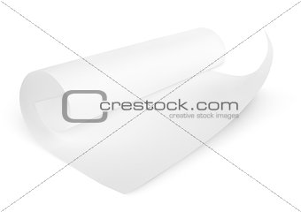 Rolled blank sheet of paper