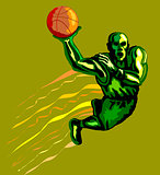 Basketball Player Dunking