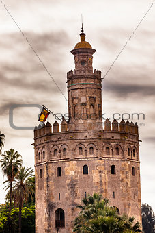 Torre del Oro Old Moorish Watchtower Seville Andalusia Spain