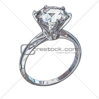 Isolated Diamond Ring Illustration