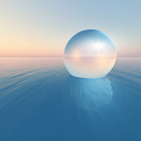 Crystal Sphere Floating Sunrise