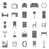 Furniture icons on white background