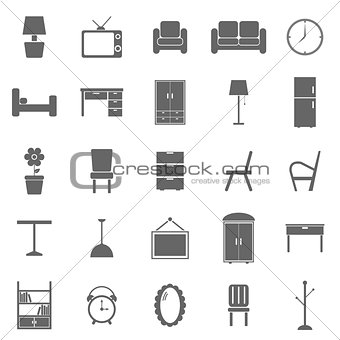 Furniture icons on white background