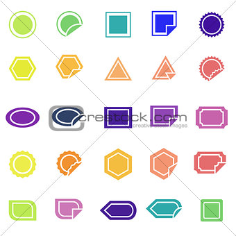 Label color icons on white background