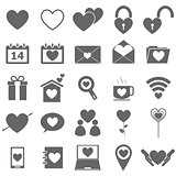 Love icons on white background