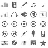 Music icons on white background