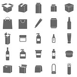 Packaging icons on white background