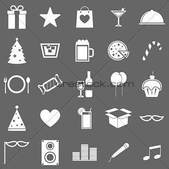 Party icons on gray background