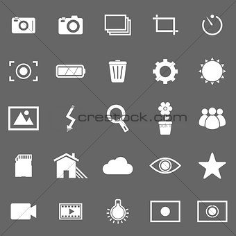 Photography icons on gray background