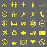 Plublic yellow icons on gray background
