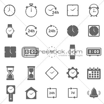Time icons on white background