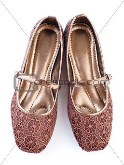 Brown lace casual woman shoes 