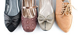 Various female flat shoes