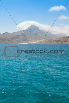 Mountain and sea view with beautiful clear water 
