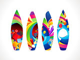 abstract colorful surf board set