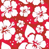 Seamless pattern with Hibiscus flowers