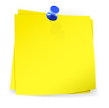 Colorful sticky notes attached with blue pin