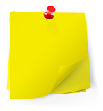 Colorful sticky notes attached with red pin