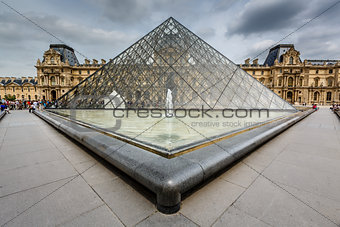 Glass Pyramid in Front of the Louvre Museum, Paris, France
