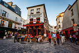 View of Typical Paris Cafe Le Consulat on Montmartre, France
