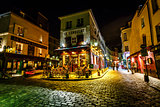 View of Typical Paris Cafe Le Consulat on Montmartre, France