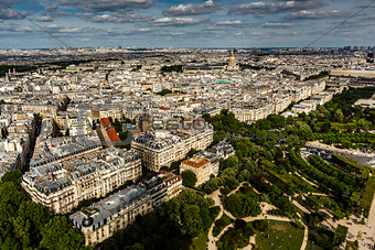 Aerial View on Champ de Mars and Invalides from the Eiffel Tower
