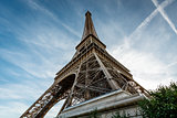 Wide View of Eiffel Tower from the Ground, Paris, France
