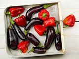 red pepper and eggplant