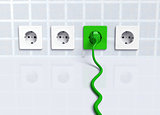 Ecological green plug into a socket