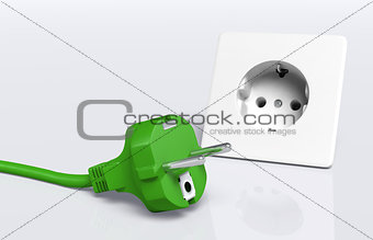 Green plug and socket