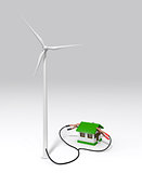 Wind generator charges a small house