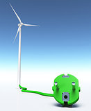Wind generator with a green plug