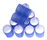 blue curlers isolated on a white background