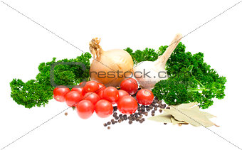 Harvest vegetables isolated on a white background