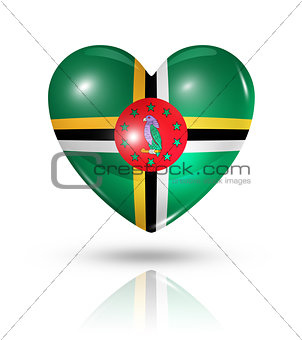 Love Dominica, heart flag icon