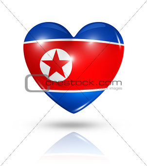 Love North Korea, heart flag icon