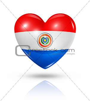 Love Paraguay, heart flag icon
