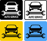 auto service icons set