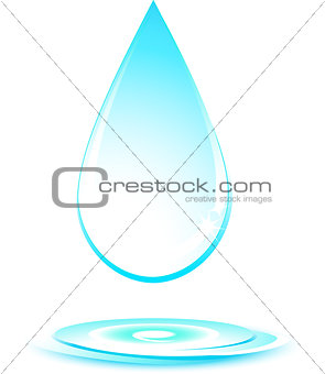 isolated water drop on white background