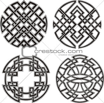 Symmetrical round knot patterns