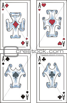 Playing cards. Aces