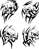 tribal skull tattoos