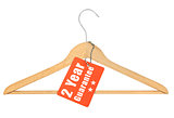 coat hanger with guarantee tag