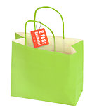 shopping bag and guarantee tag