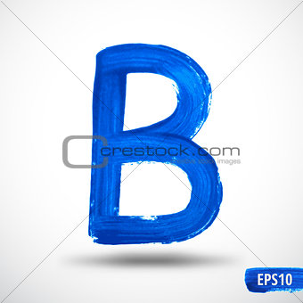 Alphabet Letter B. Watercolor Alphabet. Vector Background