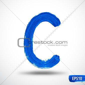 Alphabet Letter C. Watercolor Alphabet. Vector Background