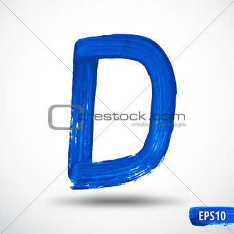 Alphabet Letter D. Watercolor Alphabet. Vector Background