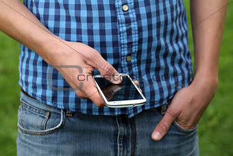 Young man using a smartphone