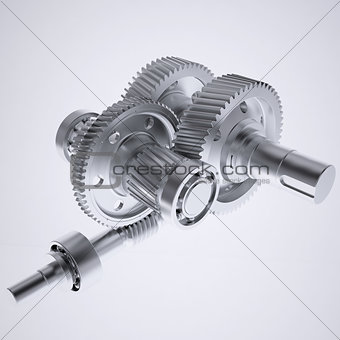Metal shafts, gears and bearings