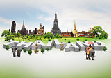 Thailand travel background and infographic, concept